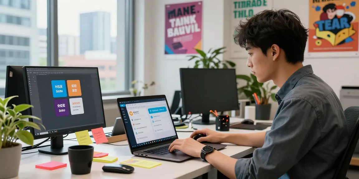 Using Telegram Chinese Version in a modern workspace with vibrant decor and a city view.