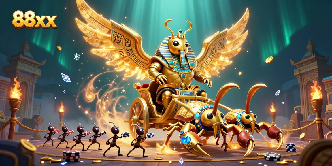 Experience thrilling gambling action with 88xx, featuring vibrant characters and casino elements in a dynamic scene.