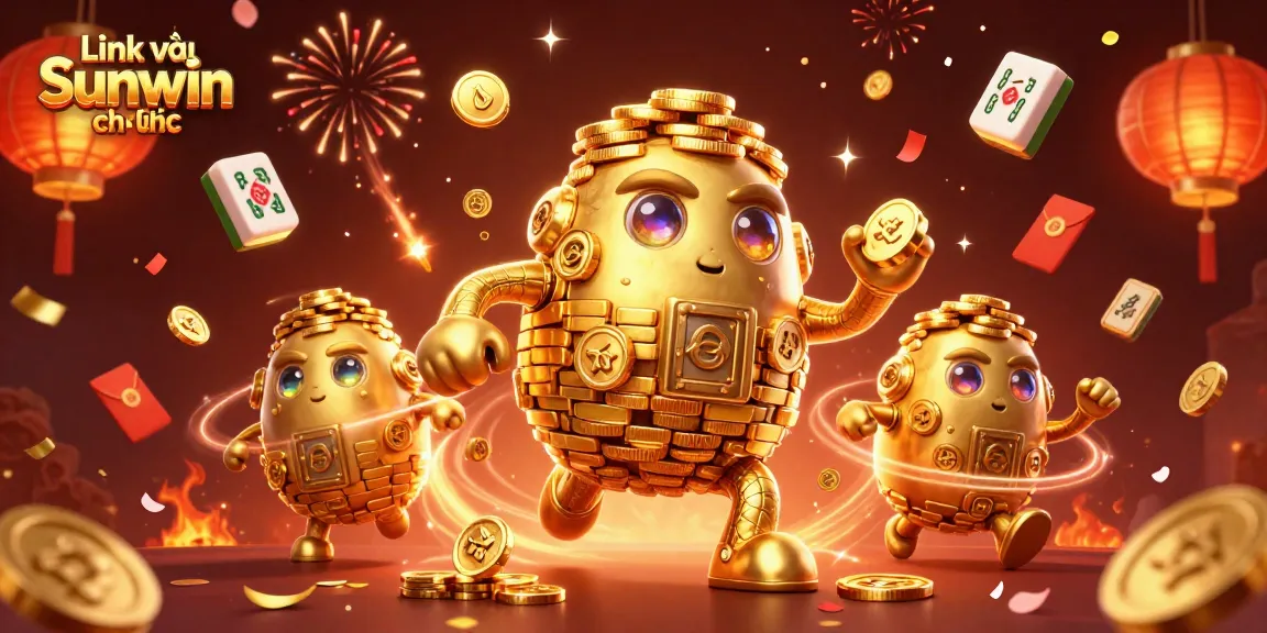 Engage in excitement with Link vào Sunwin chính thức, featuring a golden golem and festive game elements.